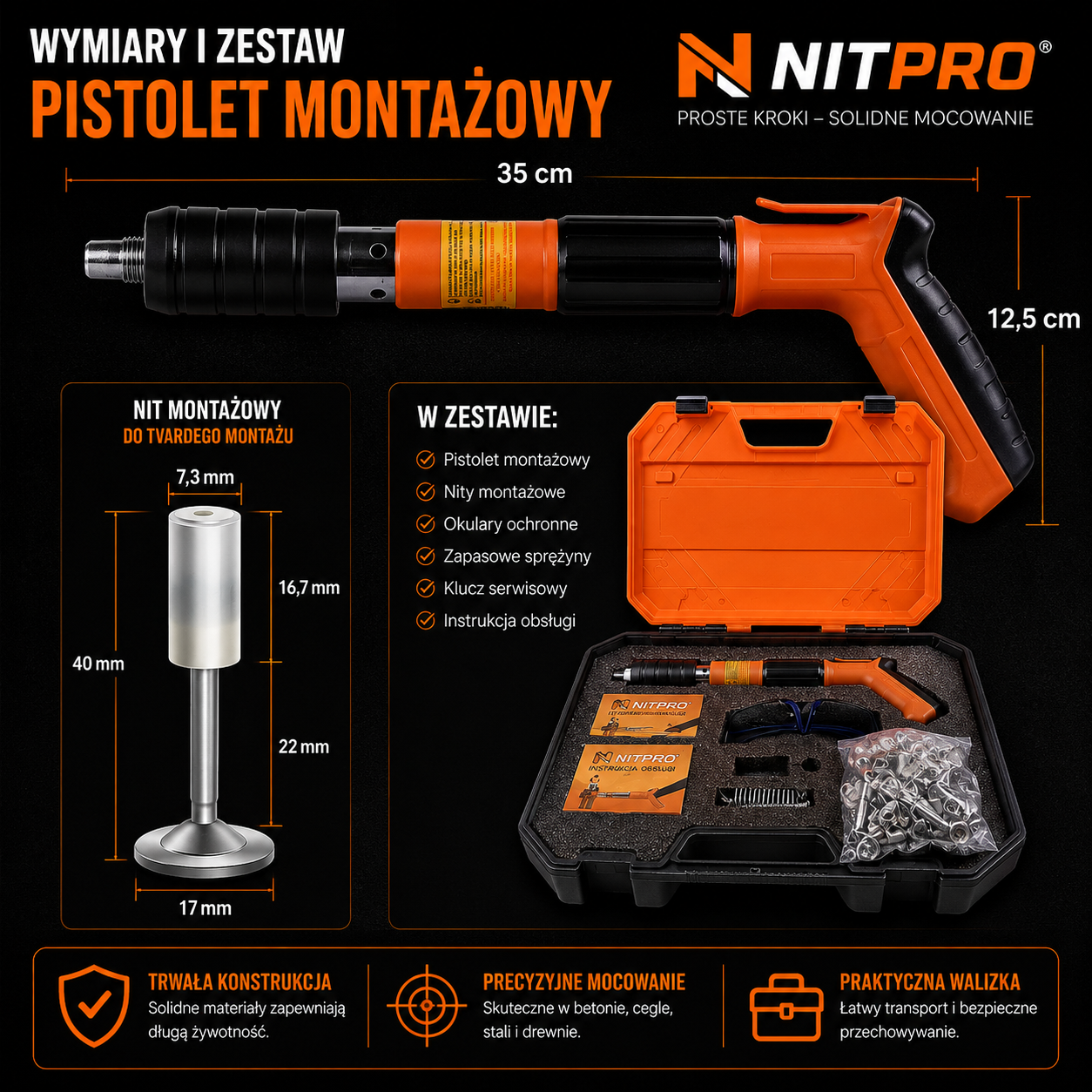 Nitpro - Uniwersalny pistolet montażowy